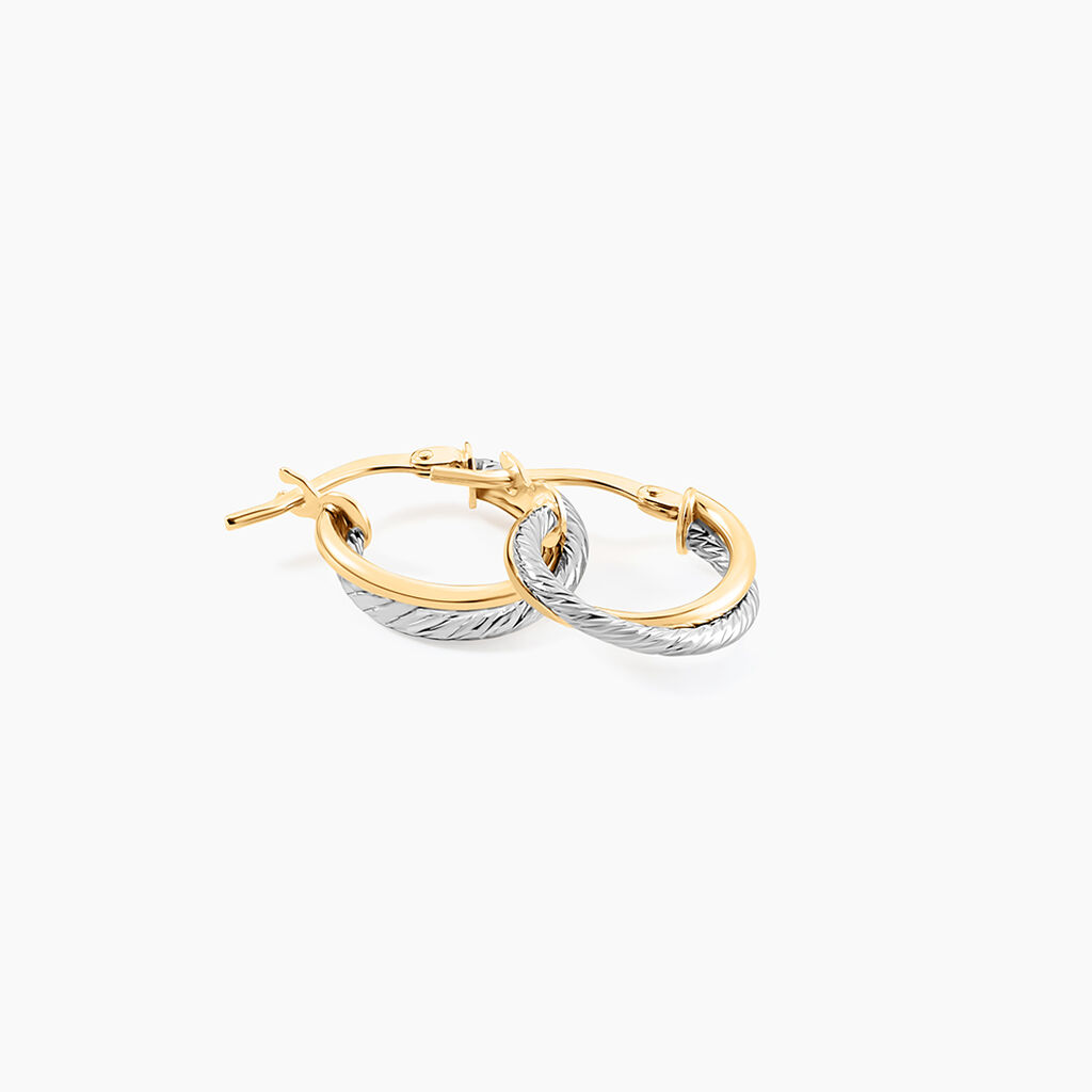 Créoles Maelia Or Bicolore - Boucles d'oreilles créoles Femme | Histoire d’Or
