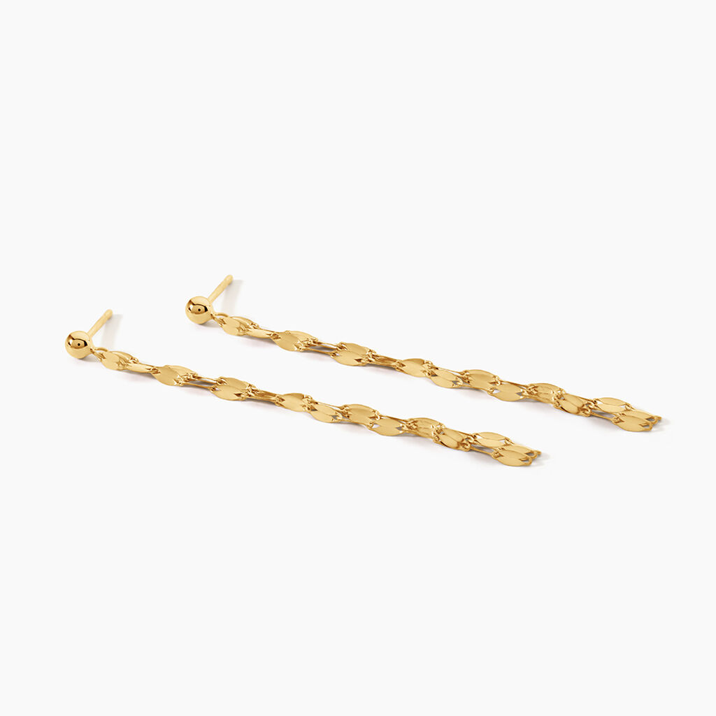 Boucles D'Oreilles Pendantes Luminara Argent Dor&eacute; A L'Or 750/1000 - Boucles d'oreilles pendantes Femme | Histoire d&rsquo;Or