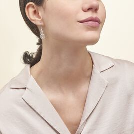 Boucles D'oreilles Pendantes Greta Argent Blanc - Boucles d'oreilles fantaisie Femme | Histoire d’Or