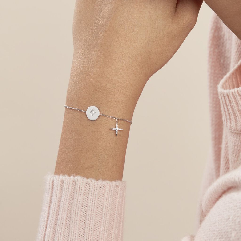 Bracelet Pluton Argent Blanc Oxyde De Zirconium - Bracelets Femme | Histoire d’Or
