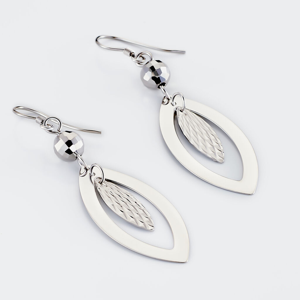 Boucles D'oreilles Pendantes Lucinda Argent Blanc - Boucles d'oreilles fantaisie Femme | Histoire d’Or
