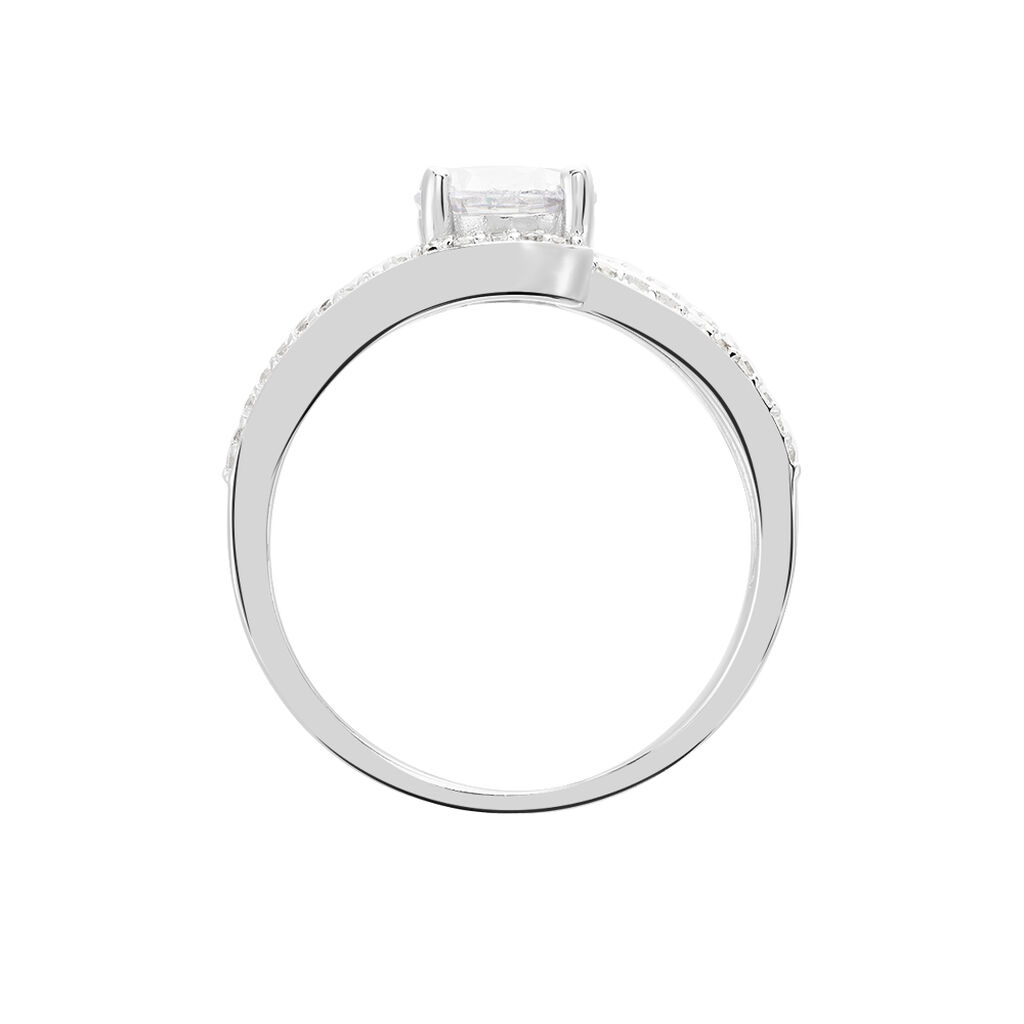 Bague Solitaire Maggy Argent Blanc Oxyde De Zirconium - Bagues solitaires Femme | Histoire d&rsquo;Or