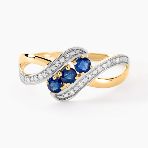 Bague Simma Or Jaune Saphir Et Diamant - Bagues avec pierre Femme | Histoire d’Or