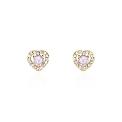 Boucles D'oreilles Puces Plaqué Or Jaune Alais Oxyde De Zirconium - Boucles d'oreilles fantaisie Femme | Histoire d’Or