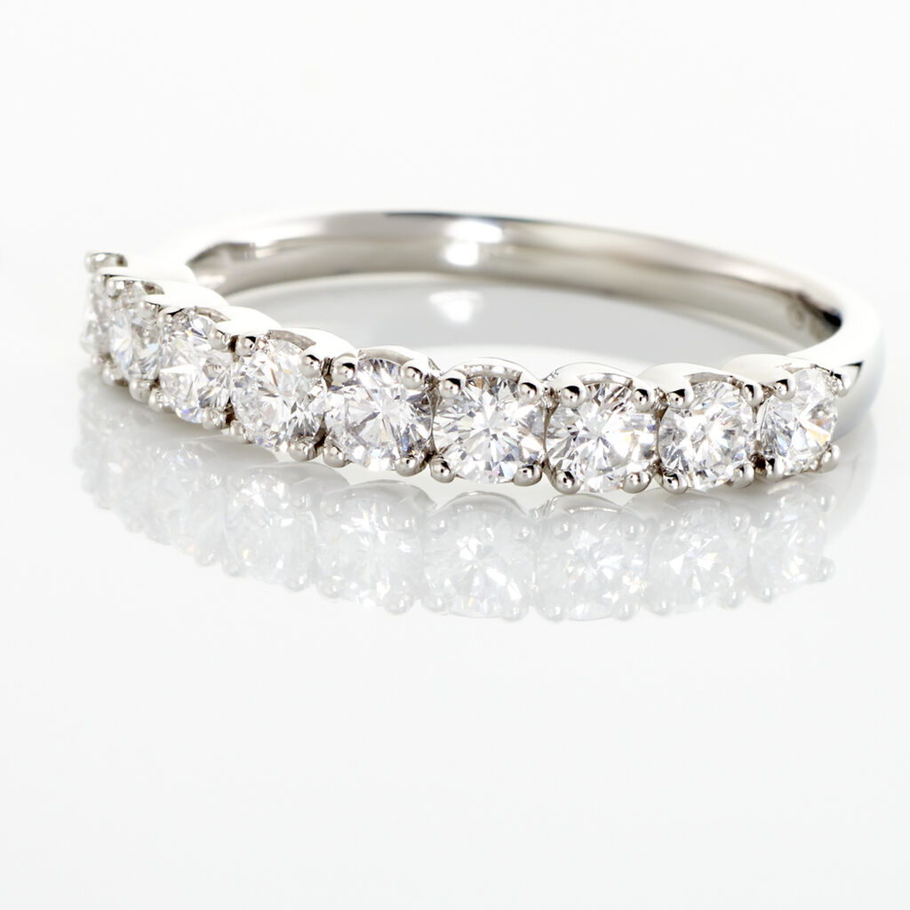 Demi Alliance Eloise Platine Blanc Diamant - Alliances Femme | Histoire d’Or