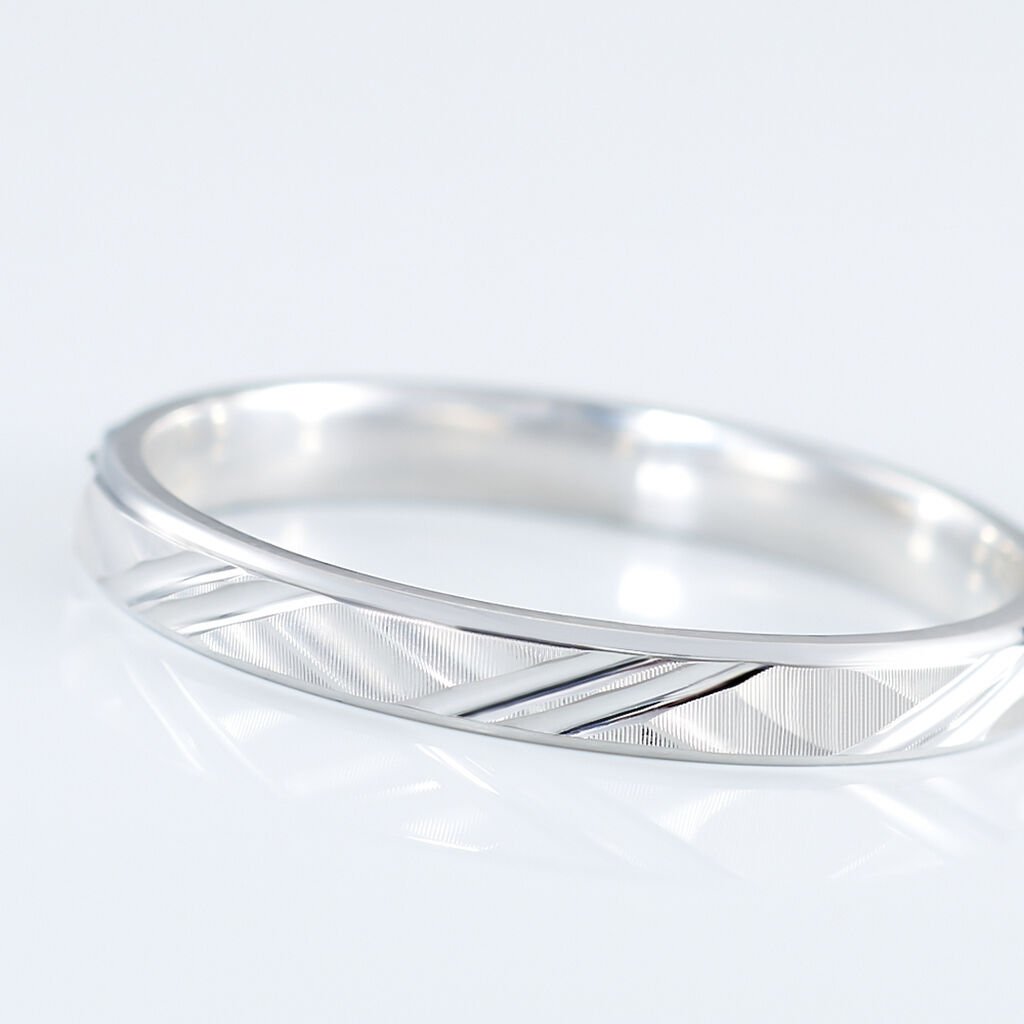 Alliance Samiha Ruban Plat Or Blanc - Alliances Unisex | Histoire d’Or