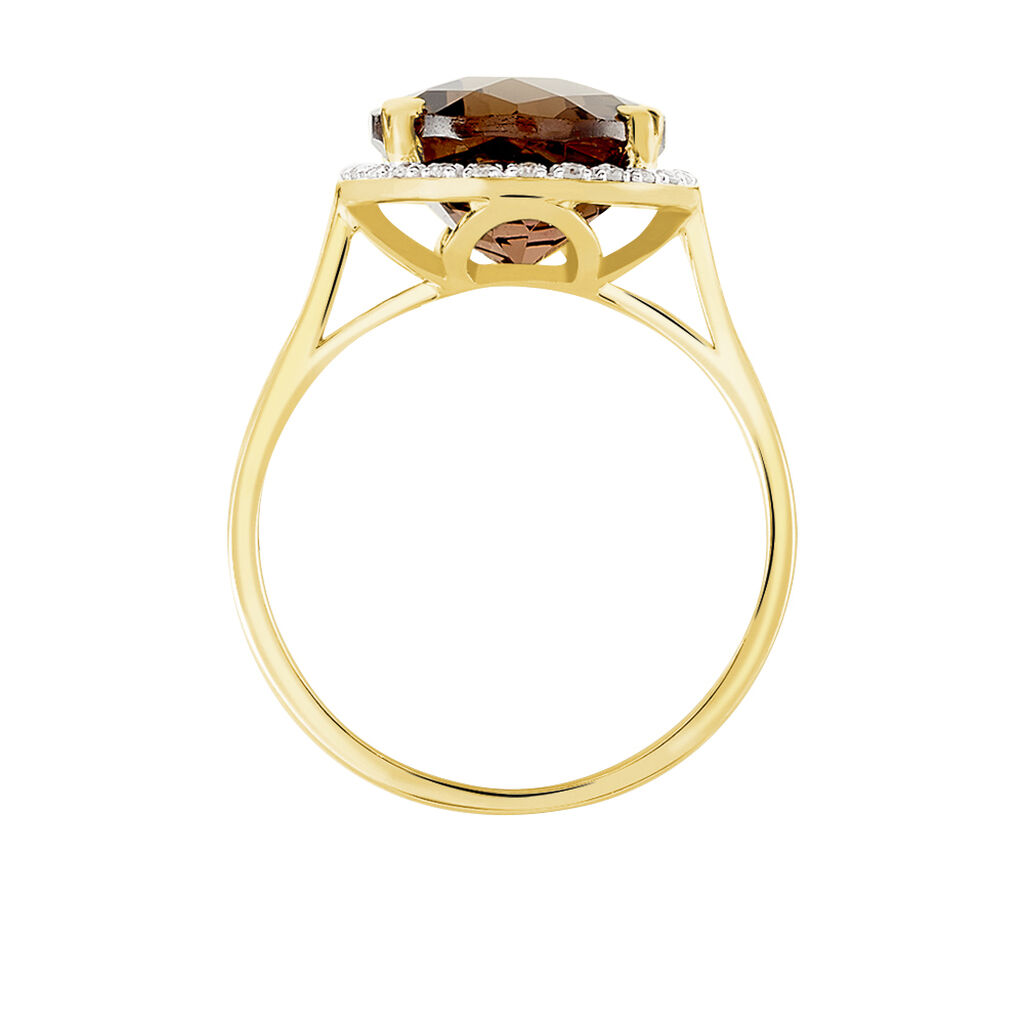 Bague Anna Or Jaune Quartz Et Oxyde De Zirconium - Bagues solitaires Femme | Histoire d&rsquo;Or