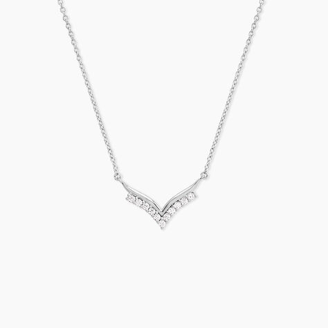 Collier Aile De Mouette Argent Blanc Oxyde De Zirconium - Colliers fantaisie Femme | Histoire d&rsquo;Or