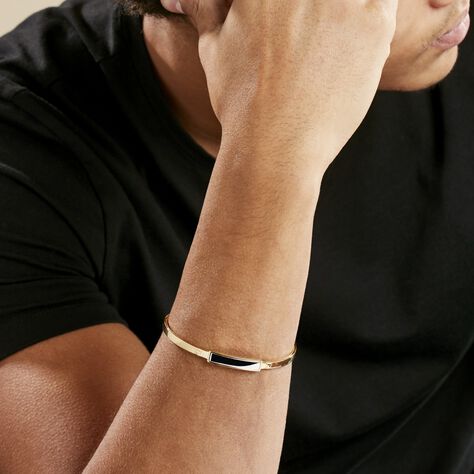 Bracelet Jonc Plaqué Or Jaune Tamiko - Bracelets joncs Homme | Histoire d’Or