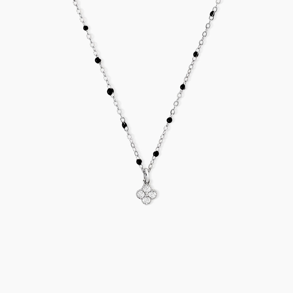Collier Polka Argent Blanc Oxyde De Zirconium - Colliers fantaisie Femme | Histoire d&rsquo;Or