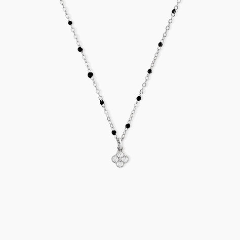 Collier Polka Argent Blanc Oxyde De Zirconium - Colliers fantaisie Femme | Histoire d&rsquo;Or