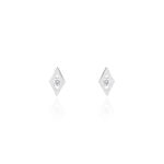 Boucles D'oreilles Puces Eirena Or Blanc Diamant - Clous d'oreilles Femme | Histoire d&rsquo;Or