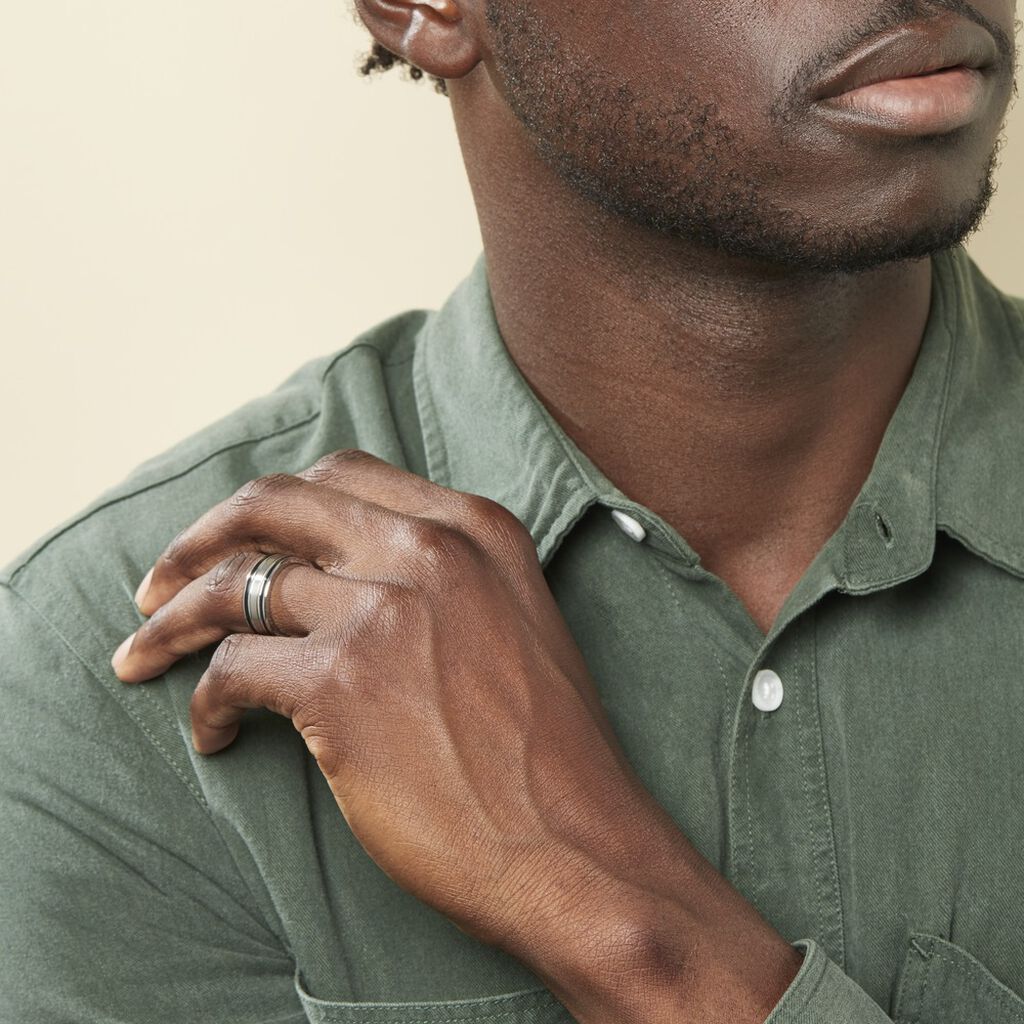 Bague Margalith Acier Blanc - Bagues fantaisie Homme | Histoire d’Or