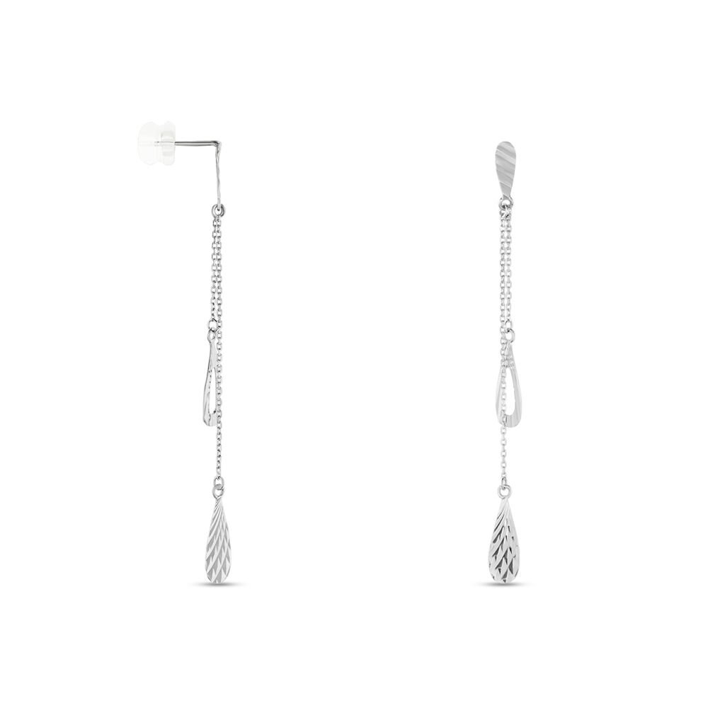 Boucles D'oreilles Pendantes Anila Gouttes Or Blanc - Boucles d'oreilles pendantes Femme | Histoire d&rsquo;Or