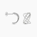 Cr&eacute;oles Marlow Argent Blanc Oxyde De Zirconium - Boucles d'oreilles cr&eacute;oles Femme | Histoire d&rsquo;Or