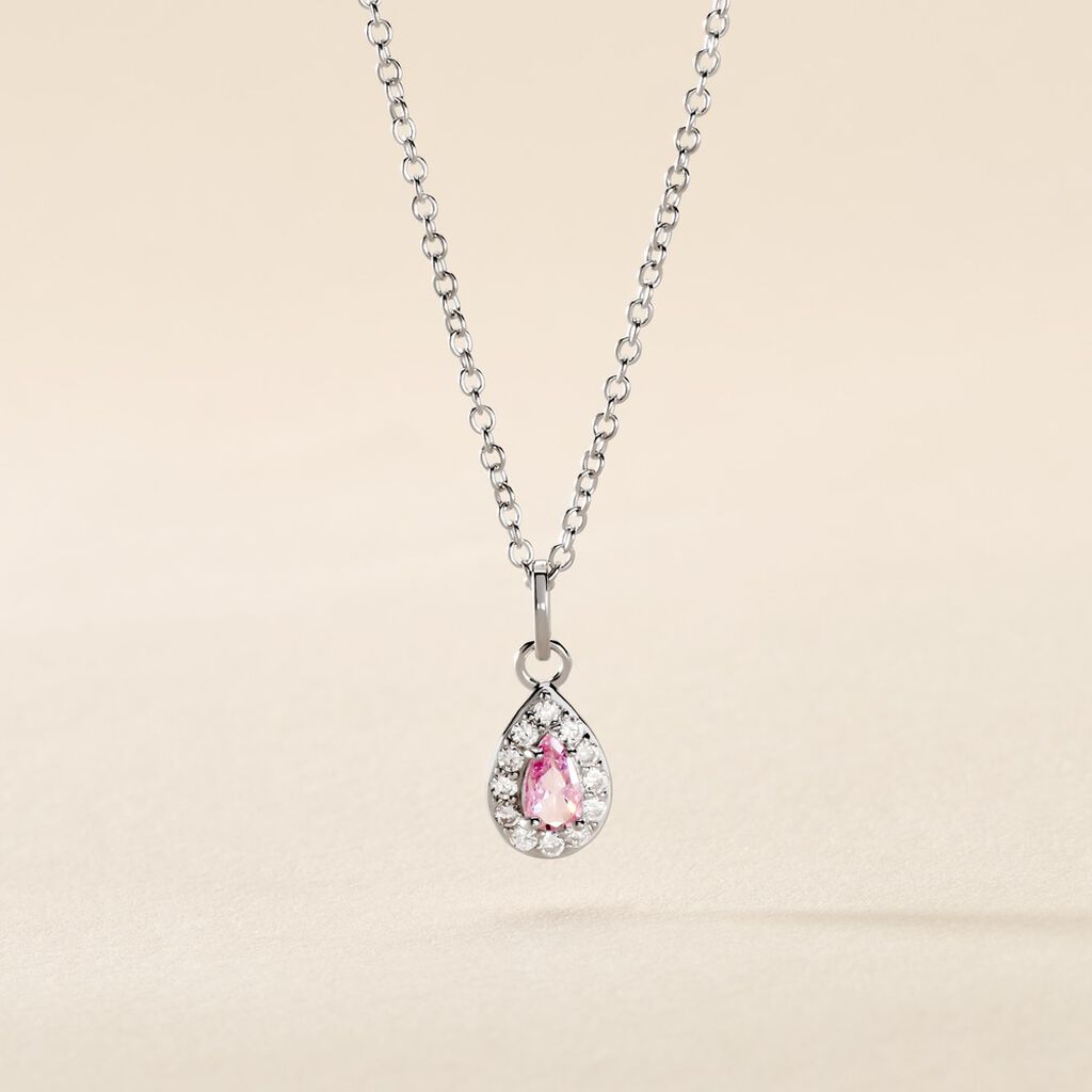 Collier Court Argent Blanc Tania Oxyde De Zirconium - Ras de cou Femme | Histoire d&rsquo;Or
