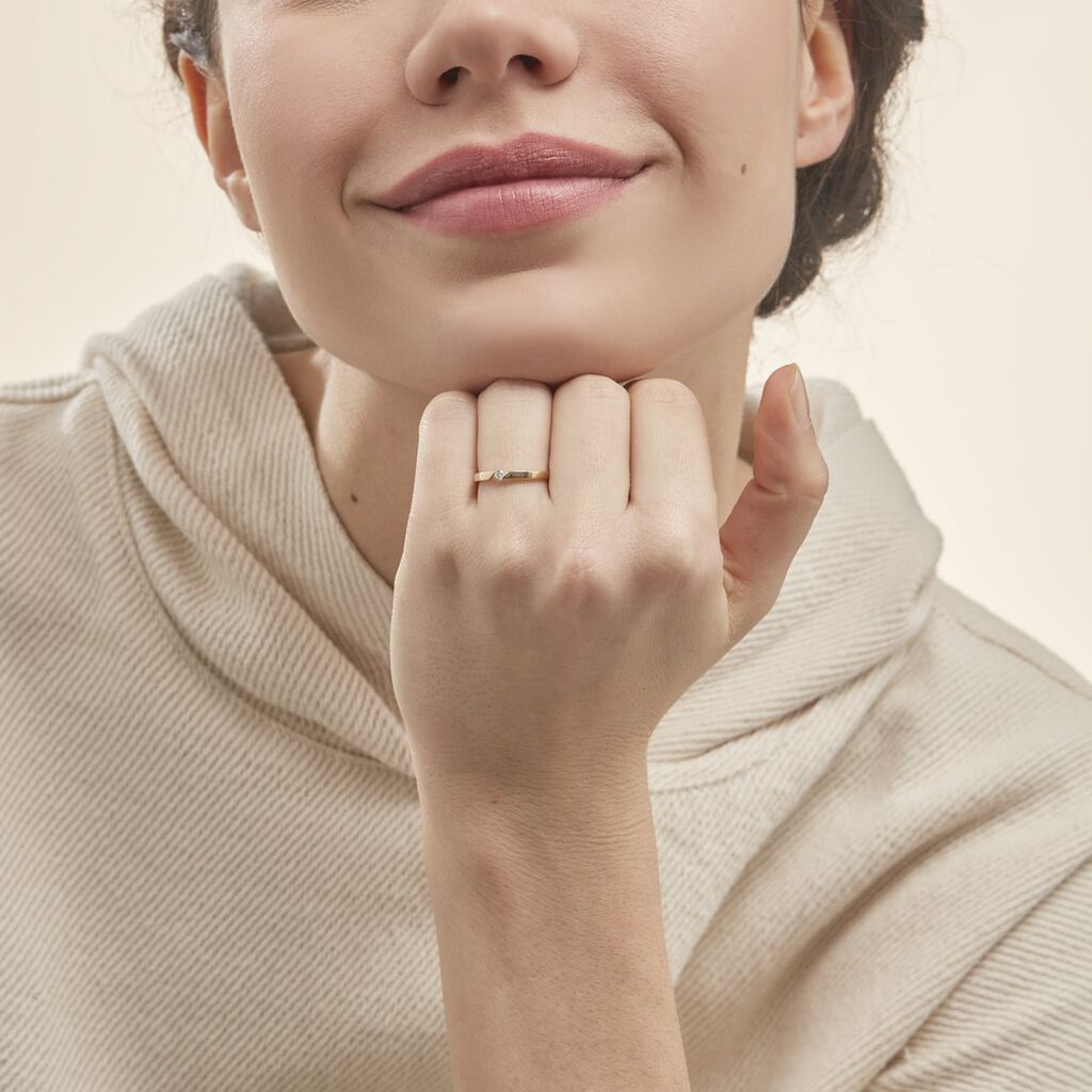 Bague Solitaire Anilie Or Jaune Diamant - Bagues solitaires Femme | Histoire d’Or