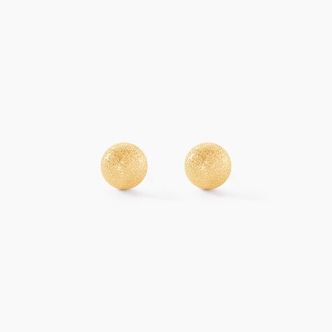 Boucles D'oreilles Puces Fidelia Boule Sablee Or Jaune - Clous d'oreilles Femme | Histoire d&rsquo;Or