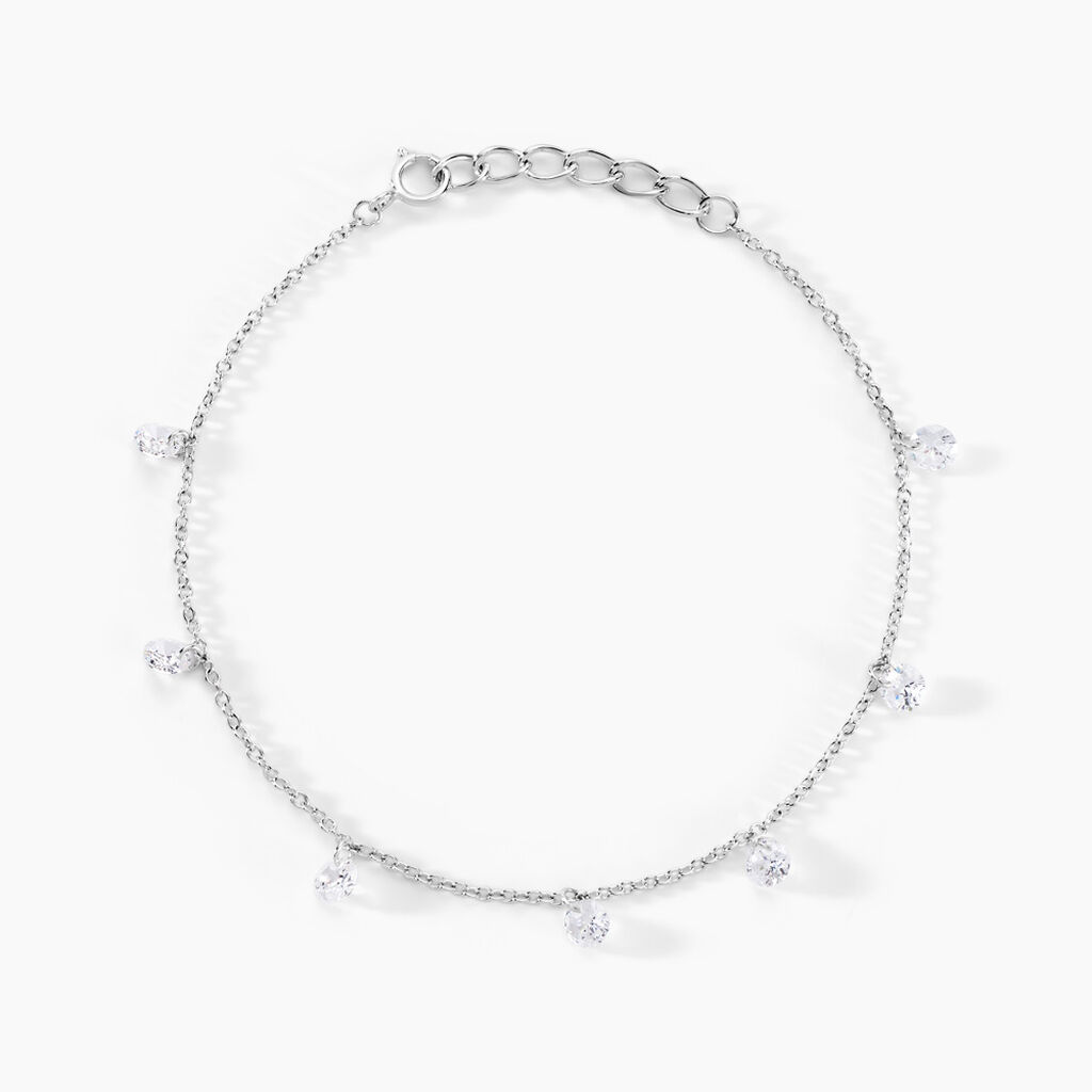 Bracelet Argent Collie Argent Blanc Oxyde - Bracelets Femme | Histoire d’Or