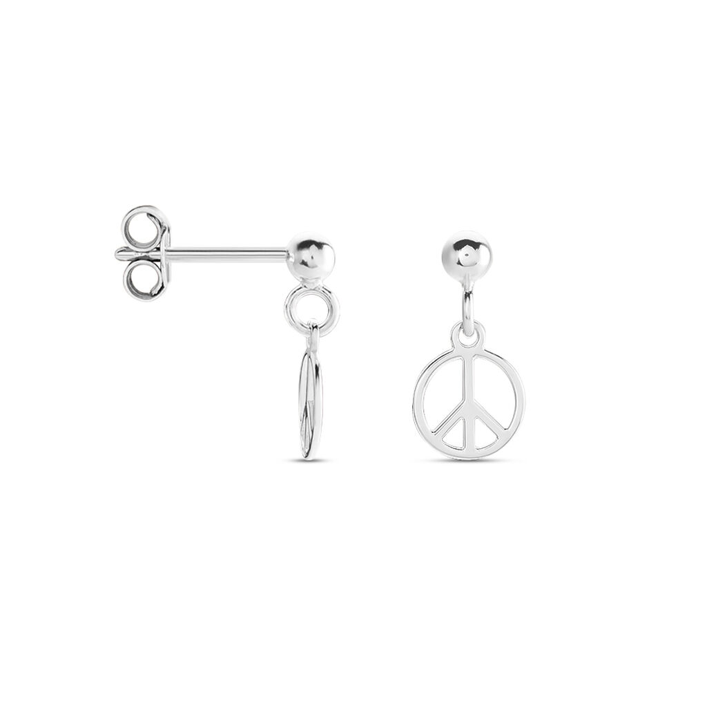 Boucles D'oreilles Pendantes Paz Argent Blanc - Boucles d'oreilles fantaisie Femme | Histoire d’Or