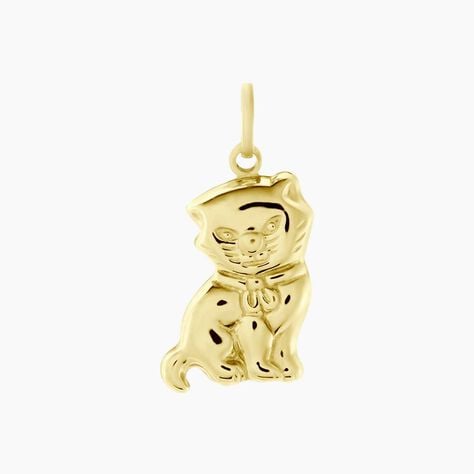 Pendentif Hayate Chat Or Jaune - Pendentifs Famille | Histoire d&rsquo;Or