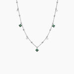 Collier Clova Argent Blanc Oxyde De Zirconium Pierre De Synthese - Colliers fantaisie Femme | Histoire d&rsquo;Or