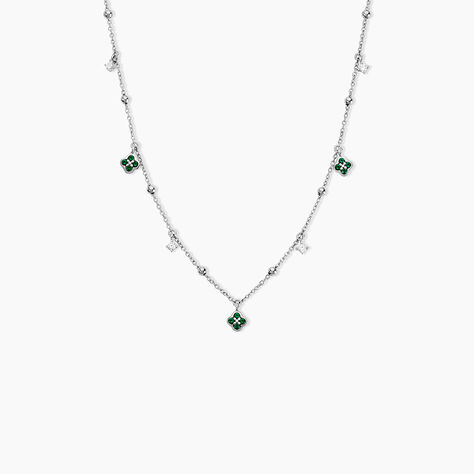 Collier Clova Argent Blanc Oxyde De Zirconium Pierre De Synthese - Colliers fantaisie Femme | Histoire d’Or