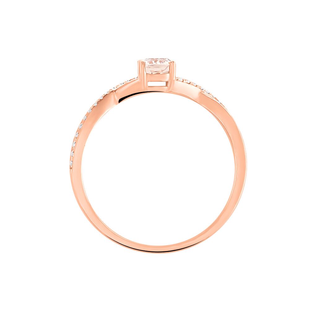 Bague Imane Or Rose Morganite Et Diamant - Bagues solitaires Femme | Histoire d’Or