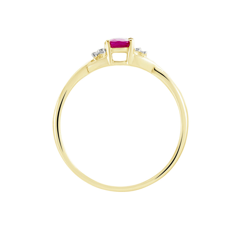 Bague Or Jaune Cassie Rubis Diamants - Bagues solitaires Femme | Histoire d’Or