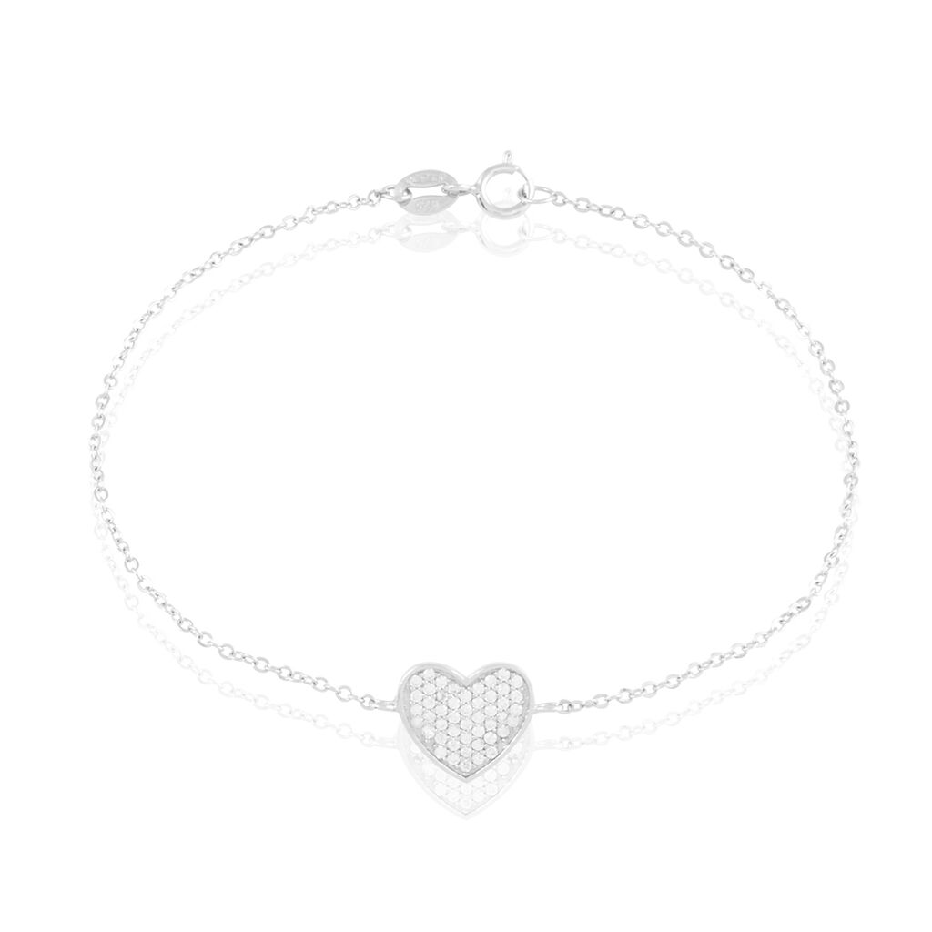 Bracelet Mea Argent Blanc Oxyde De Zirconium - Bracelets Coeur Femme | Histoire d’Or