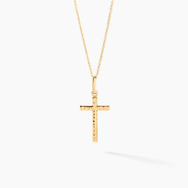 Pendentif Benny Croix Ciselee Or Jaune - Pendentifs Communion Femme | Histoire d’Or