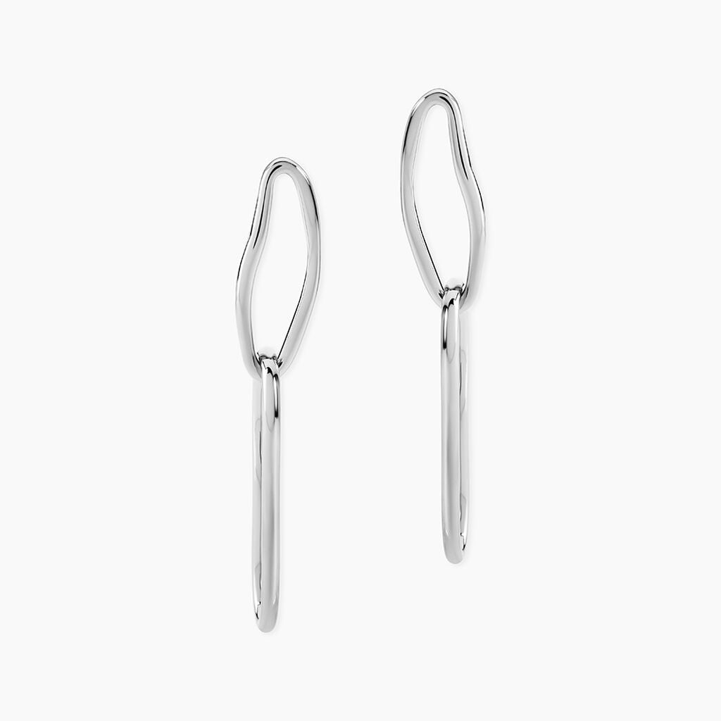 Boucles D'Oreilles Pendantes Cecilie Acier Blanc - Boucles d'oreilles pendantes Femme | Histoire d&rsquo;Or
