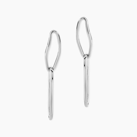 Boucles D'Oreilles Pendantes Cecilie Acier Blanc - Boucles d'oreilles pendantes Femme | Histoire d&rsquo;Or