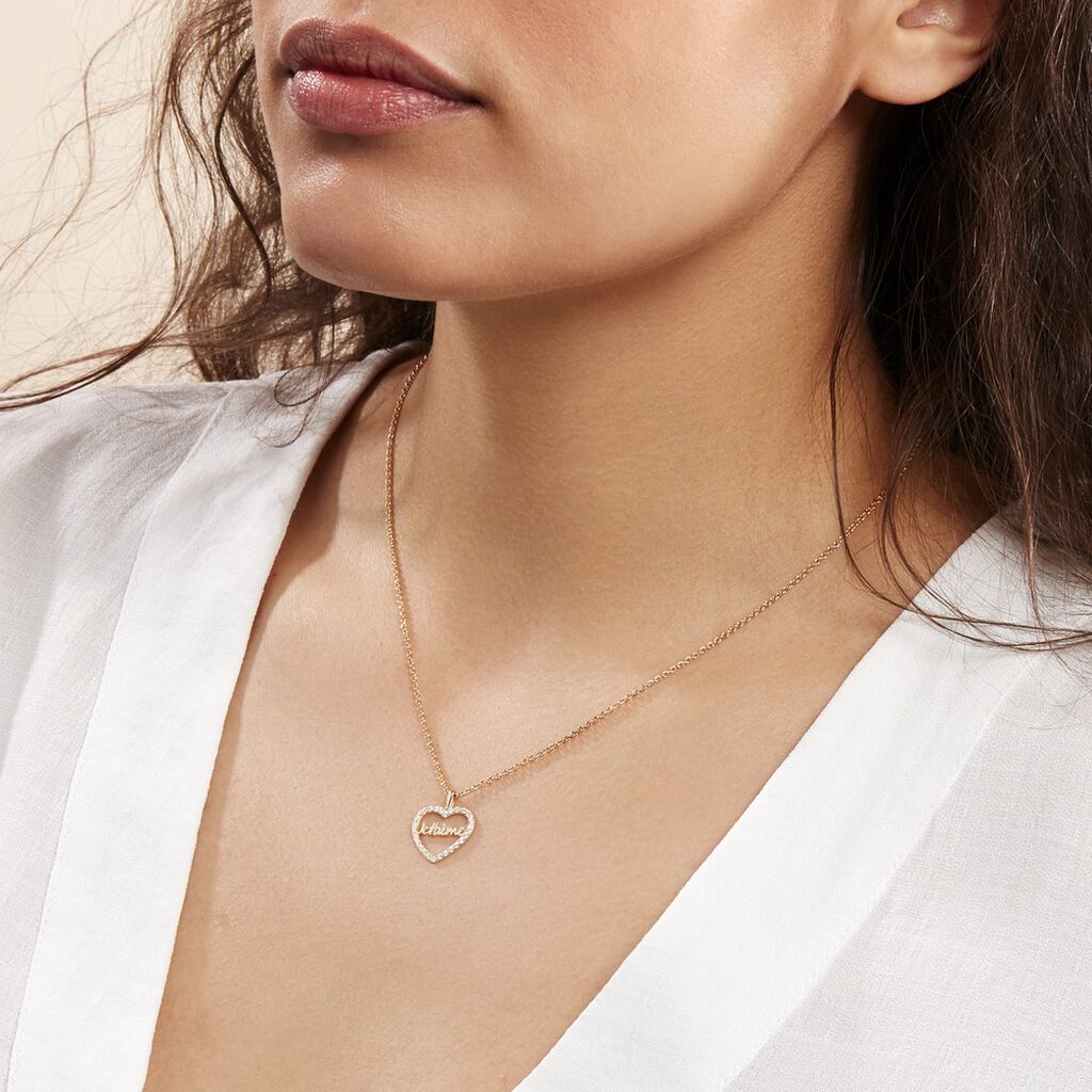 Pendentif Or Jaune Derry Oxyde De Zirconium - Pendentifs Coeur Femme | Histoire d’Or