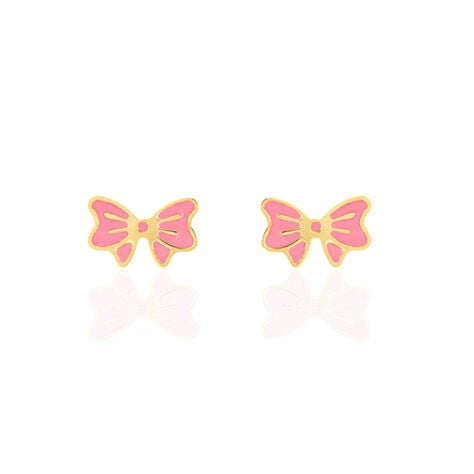 Boucles D'oreilles Puces Amelie Noeud Or Jaune - Clous d'oreilles Enfant | Histoire d’Or