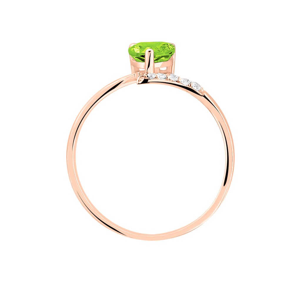 Bague Eva Or Rose P&eacute;ridot Et Diamant - Bagues solitaires Femme | Histoire d&rsquo;Or