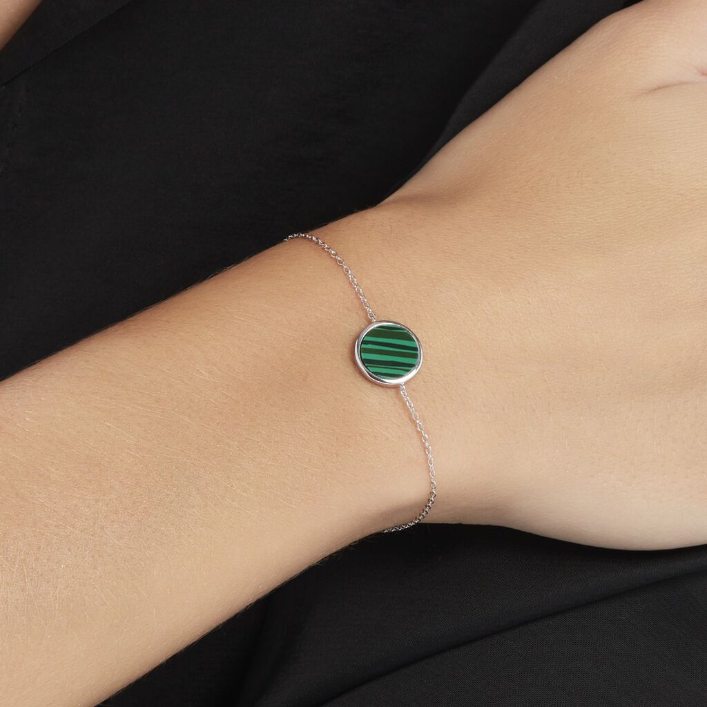 Bracelet Saül Argent Blanc Malachite - Bracelets Femme | Histoire d’Or