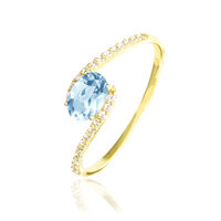 Bague Loriane Or Jaune Topaze Et Oxyde De Zirconium