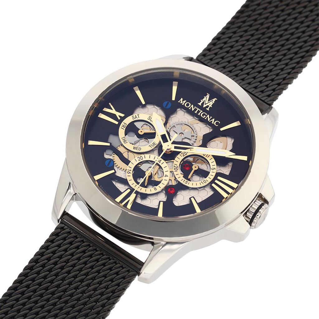 Montre Montignac Round Noir - Id&eacute;es cadeaux Homme | Histoire d&rsquo;Or