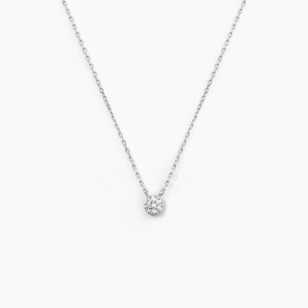 Collier Teani Or Blanc Diamant