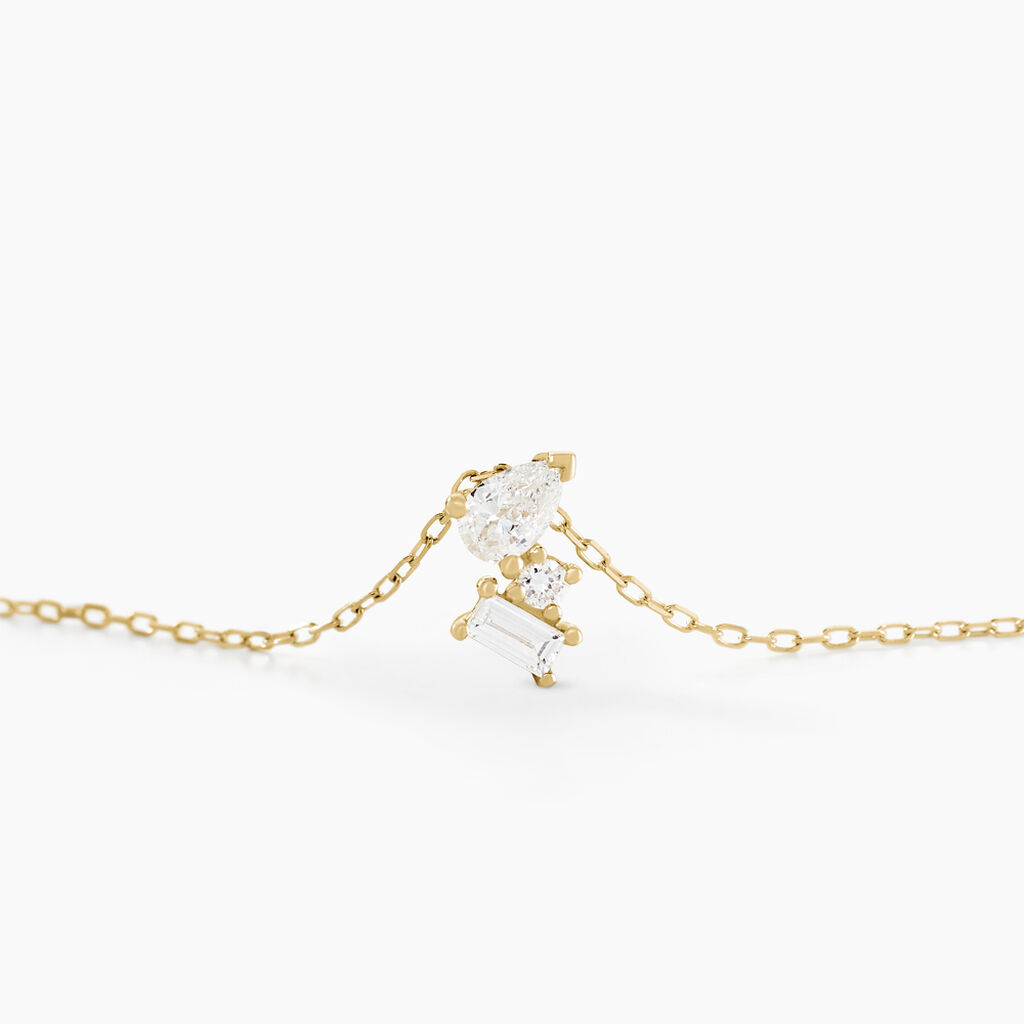 Collier Ptolema Or Jaune Diamant Synth&eacute;tique - Colliers Femme | Histoire d&rsquo;Or