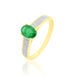 Bague Crista Or Jaune Emeraude Et Diamant - Bagues solitaires Femme | Histoire d’Or