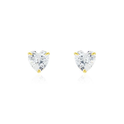 Boucles D'oreilles Puces Or Jaune Katherine Oxyde De Zirconium - Clous d'oreilles Femme | Histoire d’Or