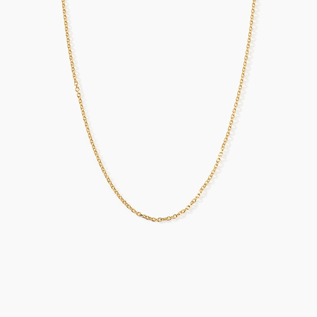 Chaine Igoa Maille Forcat Diamantee Argent Dor&eacute; A L'Or 750/1000 - Chaines Unisex | Histoire d&rsquo;Or