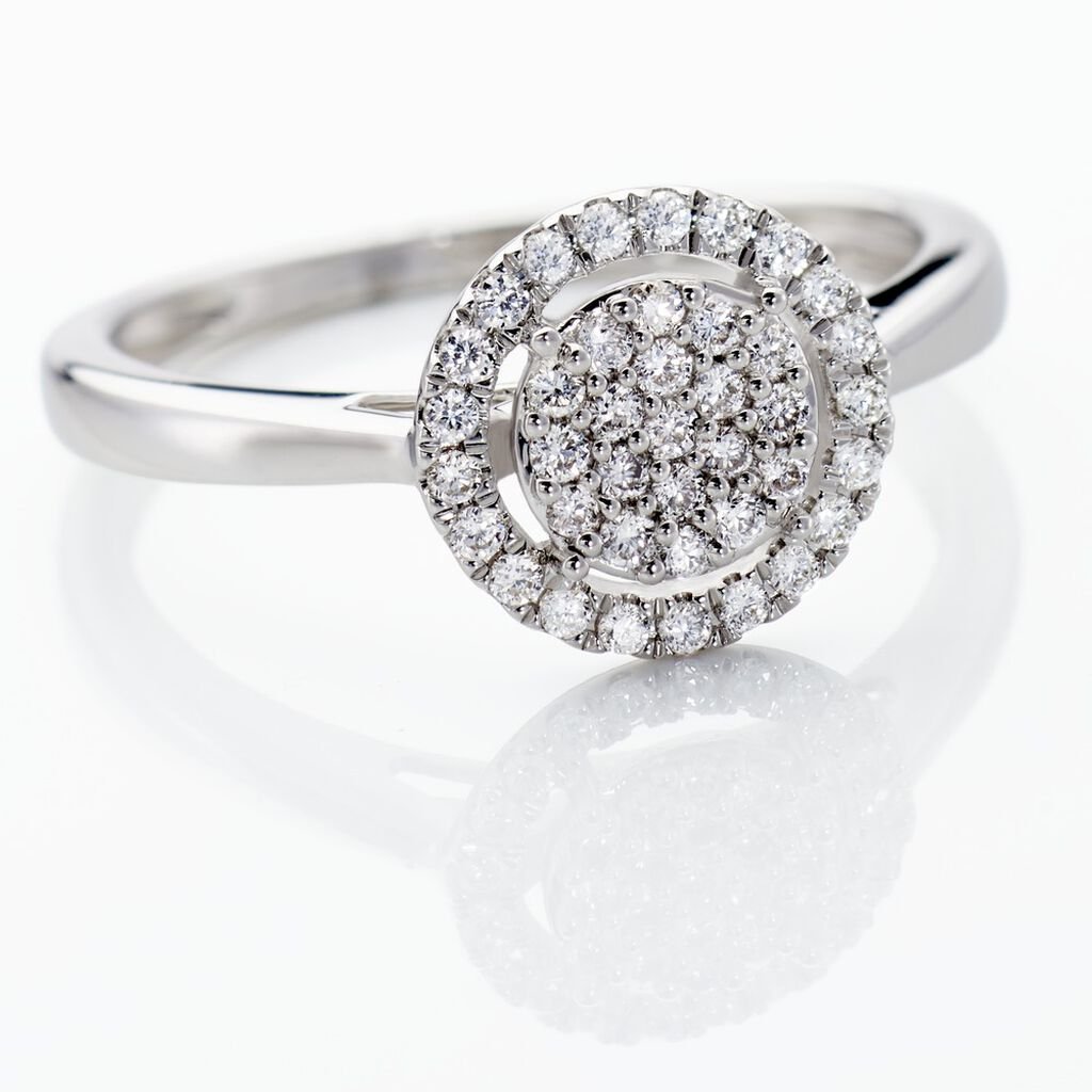 Bague Or Blanc Nawra Diamants Synthétiques - Bagues avec pierre Femme | Histoire d’Or
