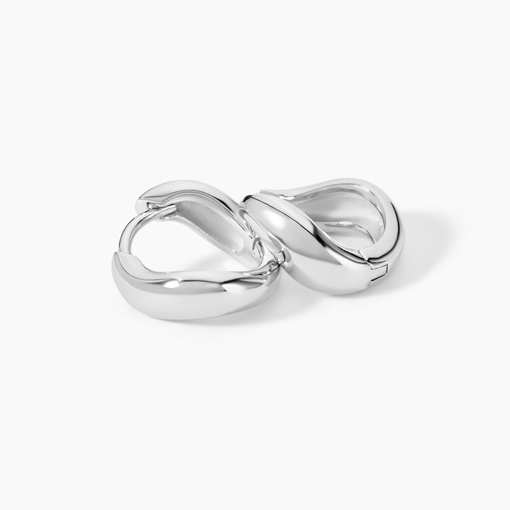 Créoles Frida Argent Blanc - Boucles d'oreilles créoles Femme | Histoire d’Or