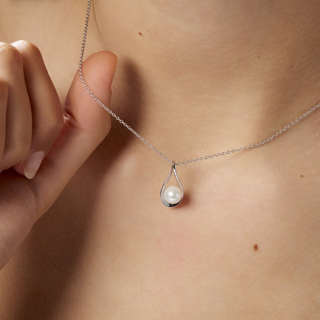 Collier Loren Argent Blanc Perle De Culture - Colliers fantaisie Femme | Histoire d’Or