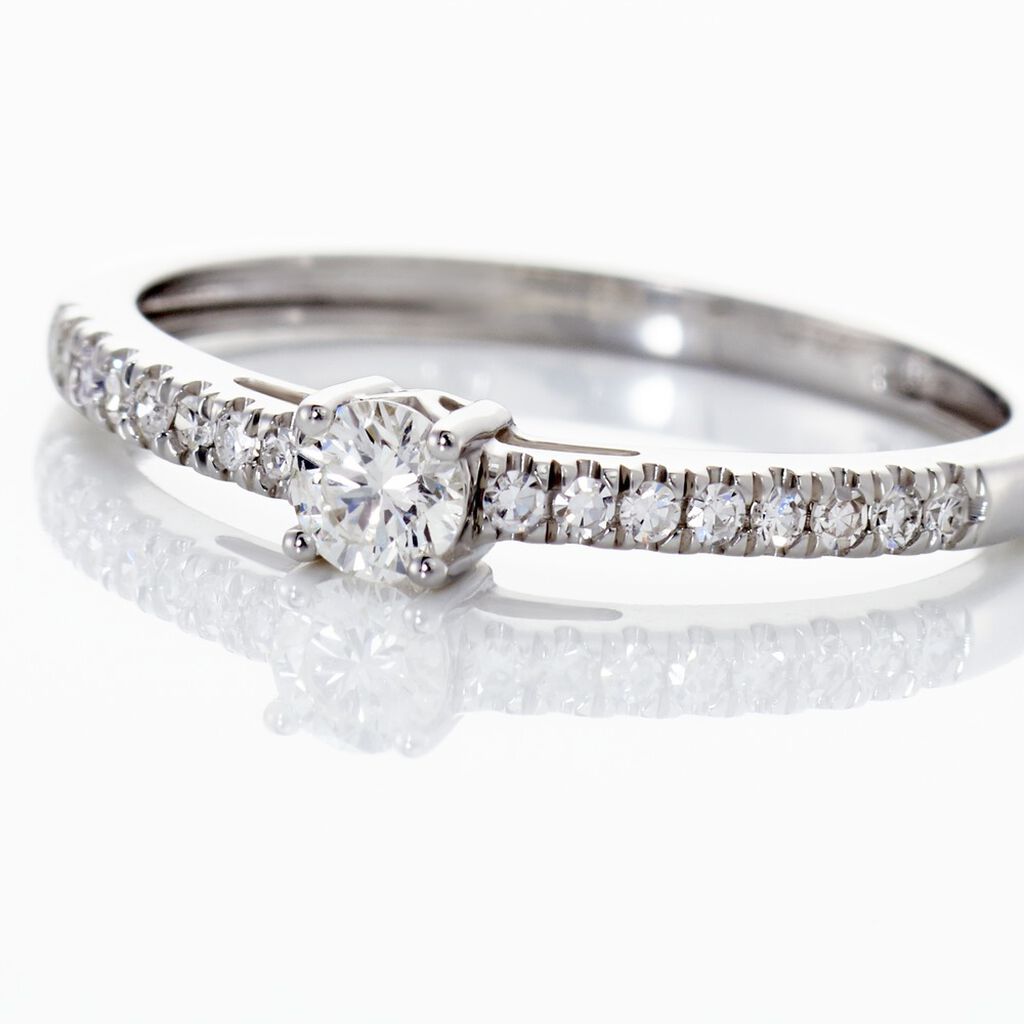Bague Eliisa Or Blanc Diamant - Bagues solitaires Femme | Histoire d’Or