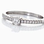 Bague Eliisa Or Blanc Diamant - Bagues solitaires Femme | Histoire d&rsquo;Or