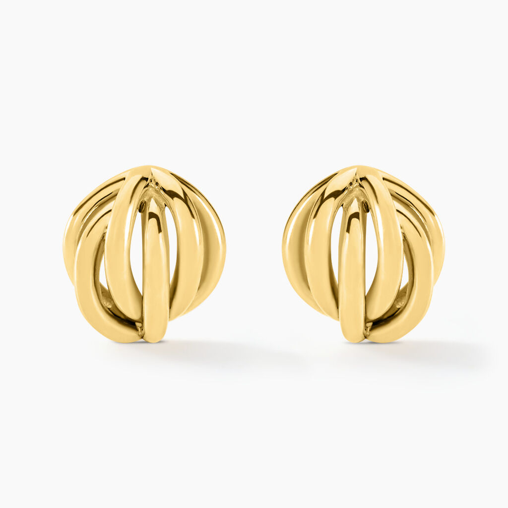 Boucles D'oreilles Puces Jackie Acier Jaune - Boucles d'oreilles fantaisie Femme | Histoire d’Or